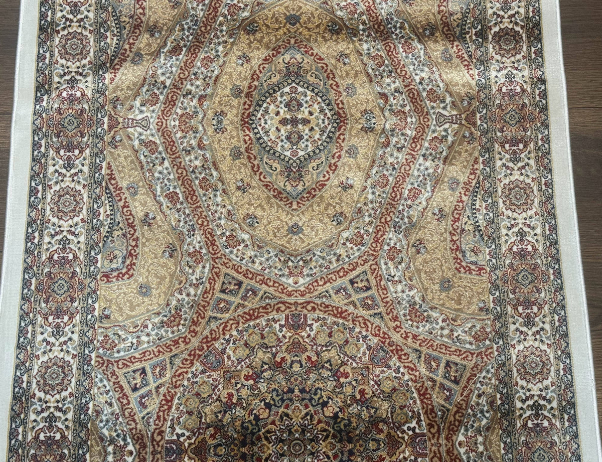 Turkish Silk Runner Rug 2.6 x 13, Dome Design, Hereke Runner, Bamboo Silk, New - Jewel Rugs, view 9