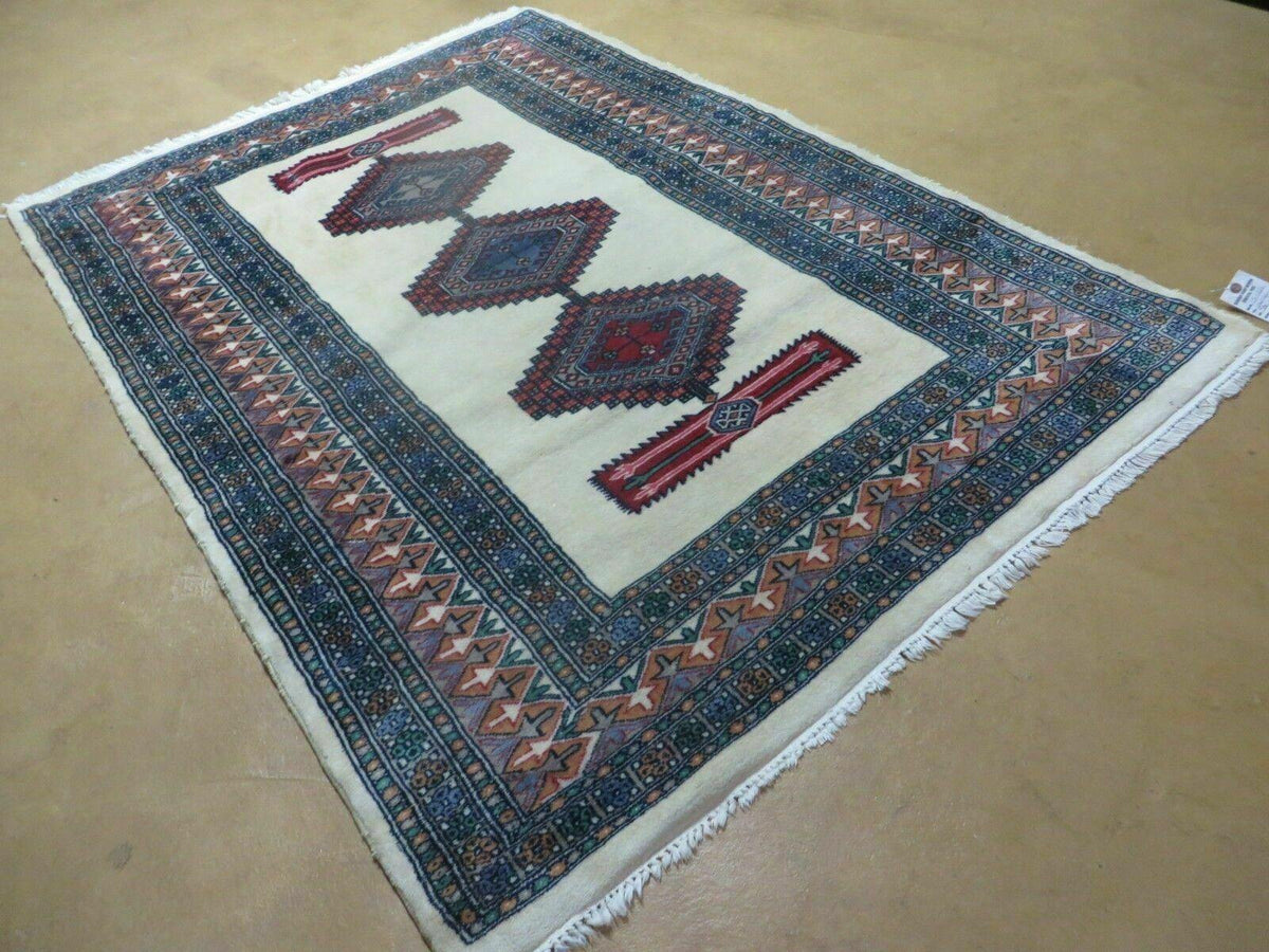 4' X 6' Vintage Handmade Bokhara Turkoman Pakistan Wool Rug Carpet Nice - Jewel Rugs, view 2