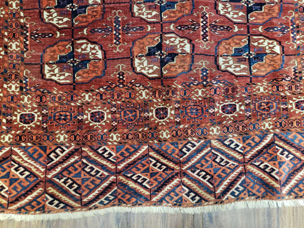 4x7 Antique Yamud Rug Russian Rug Turkoman Rug Fine Weave Rug - Jewel Rugs, view 6