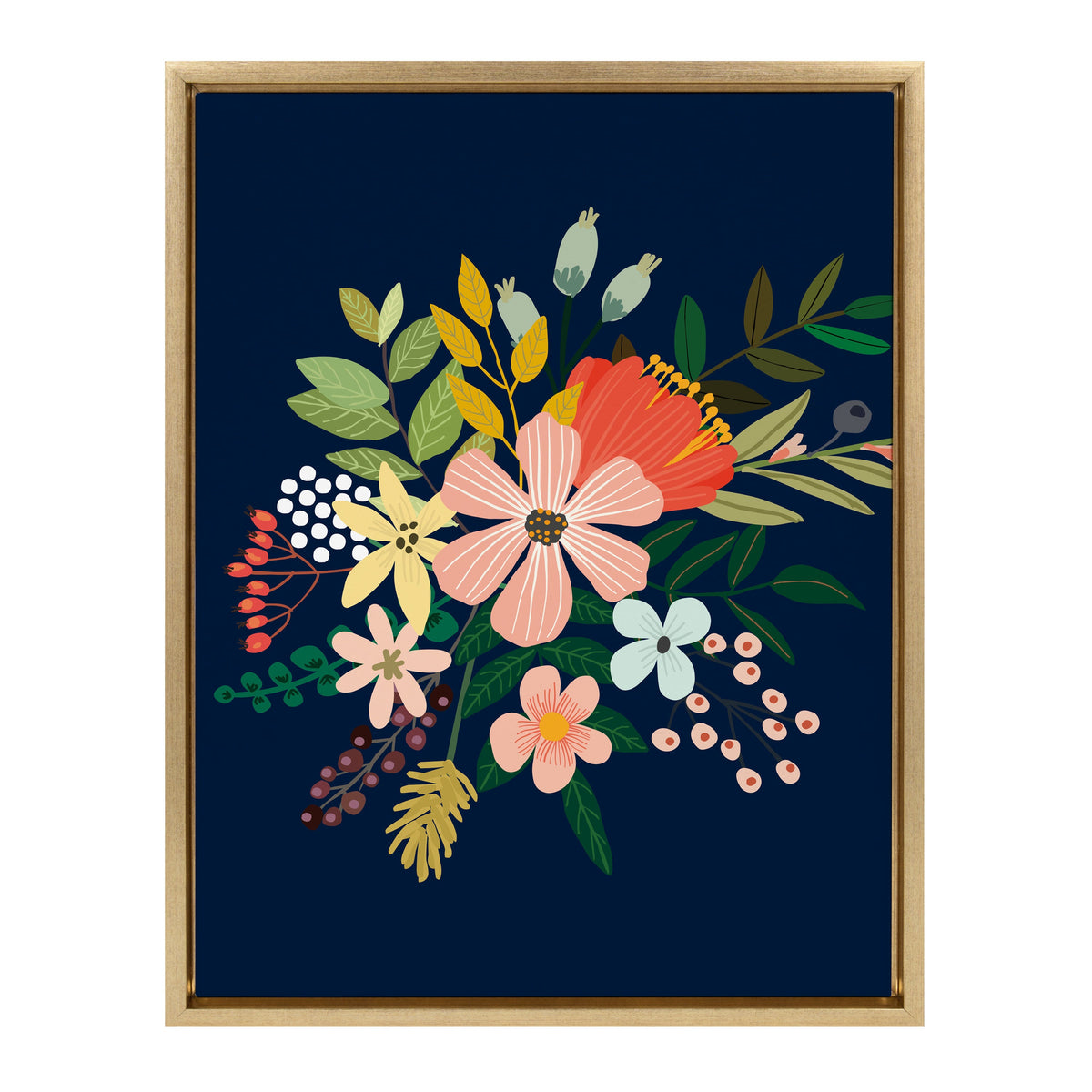 Sylvie Floralis C Framed Canvas by Mia Charro
