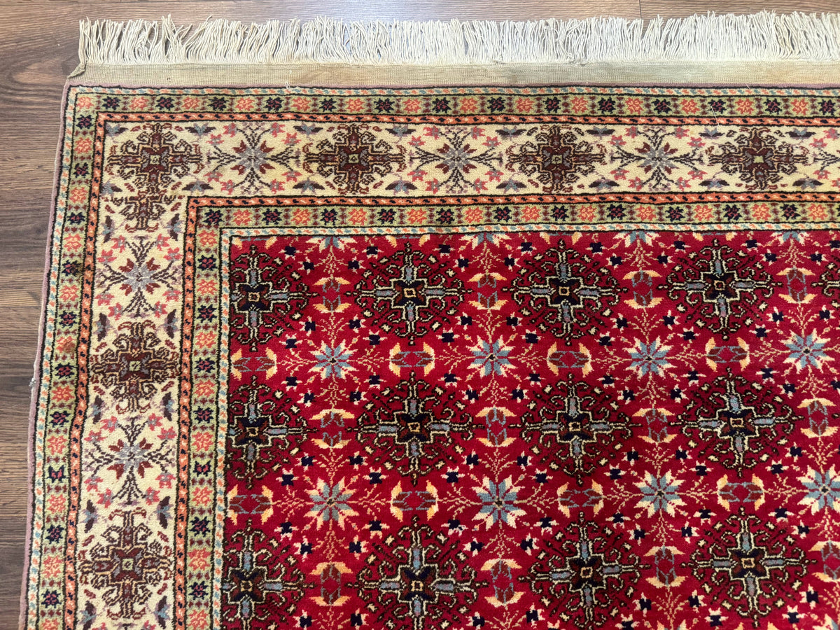 Turkish Sivas Rug 4x6, Red and Cream, Allover Design, Handmade Vintage - Jewel Rugs, view 7