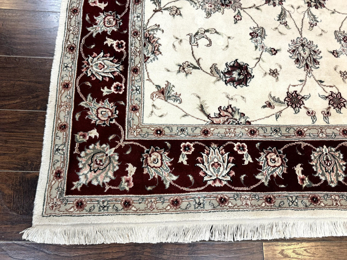 Ivory and Burgundy Pak Persian Rug 6x9 - Jewel Rugs, view 9