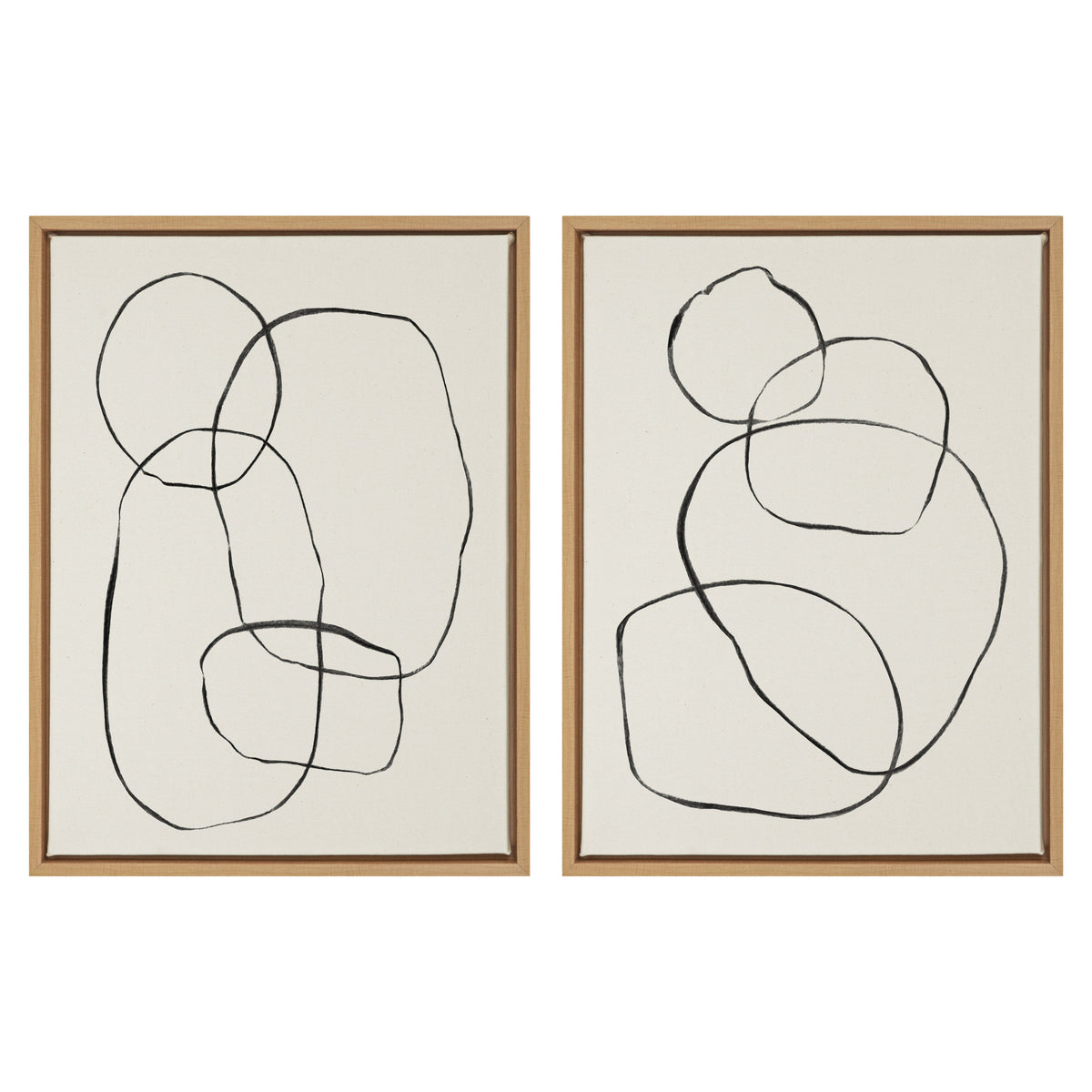 Sylvie Going in Circles Framed Textured Canvas Set by Teju Reval