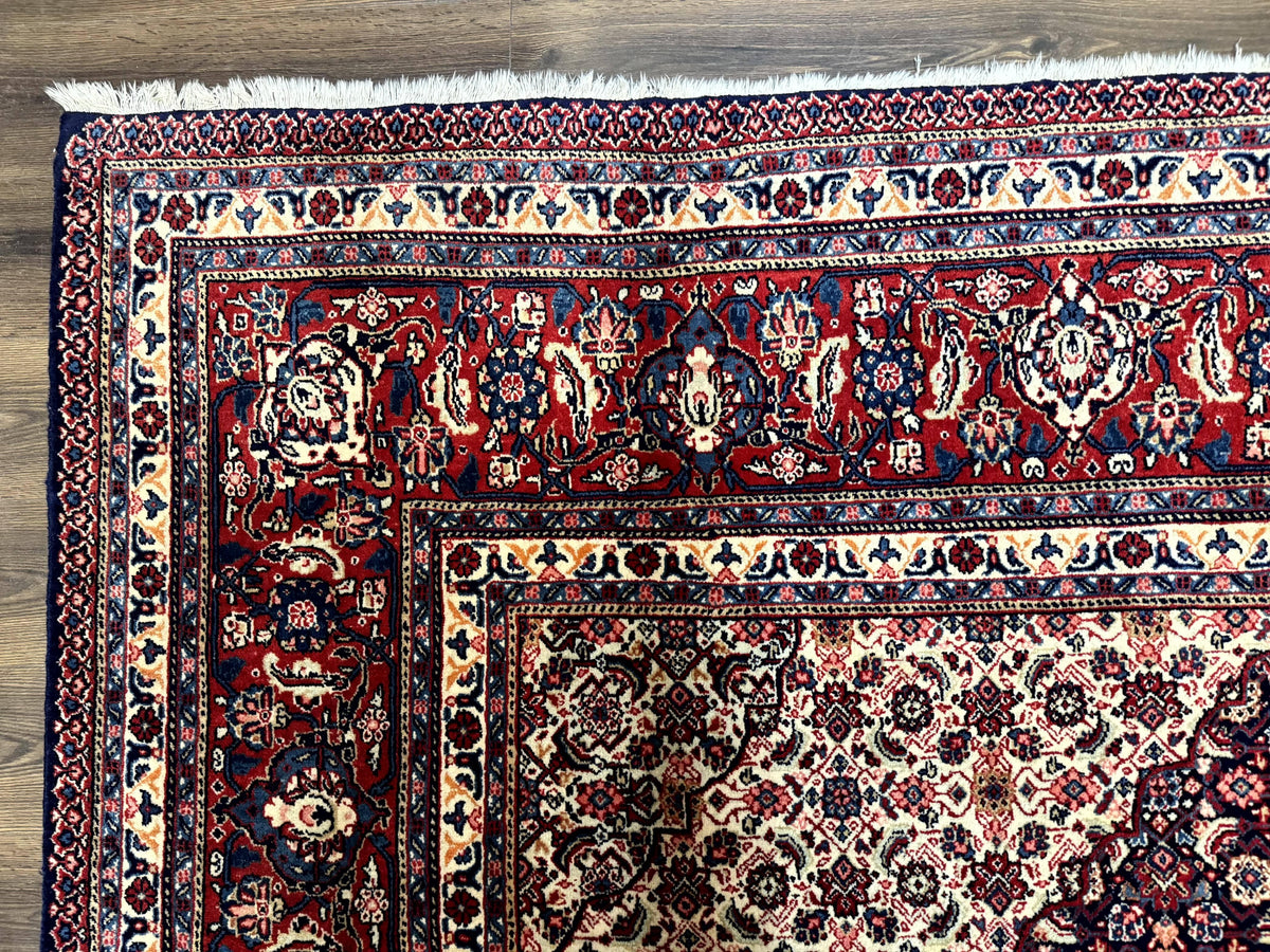 Persian Tabriz Rug 11x14 Navy Blue Herati Wool Carpet - Jewel Rugs, view 7
