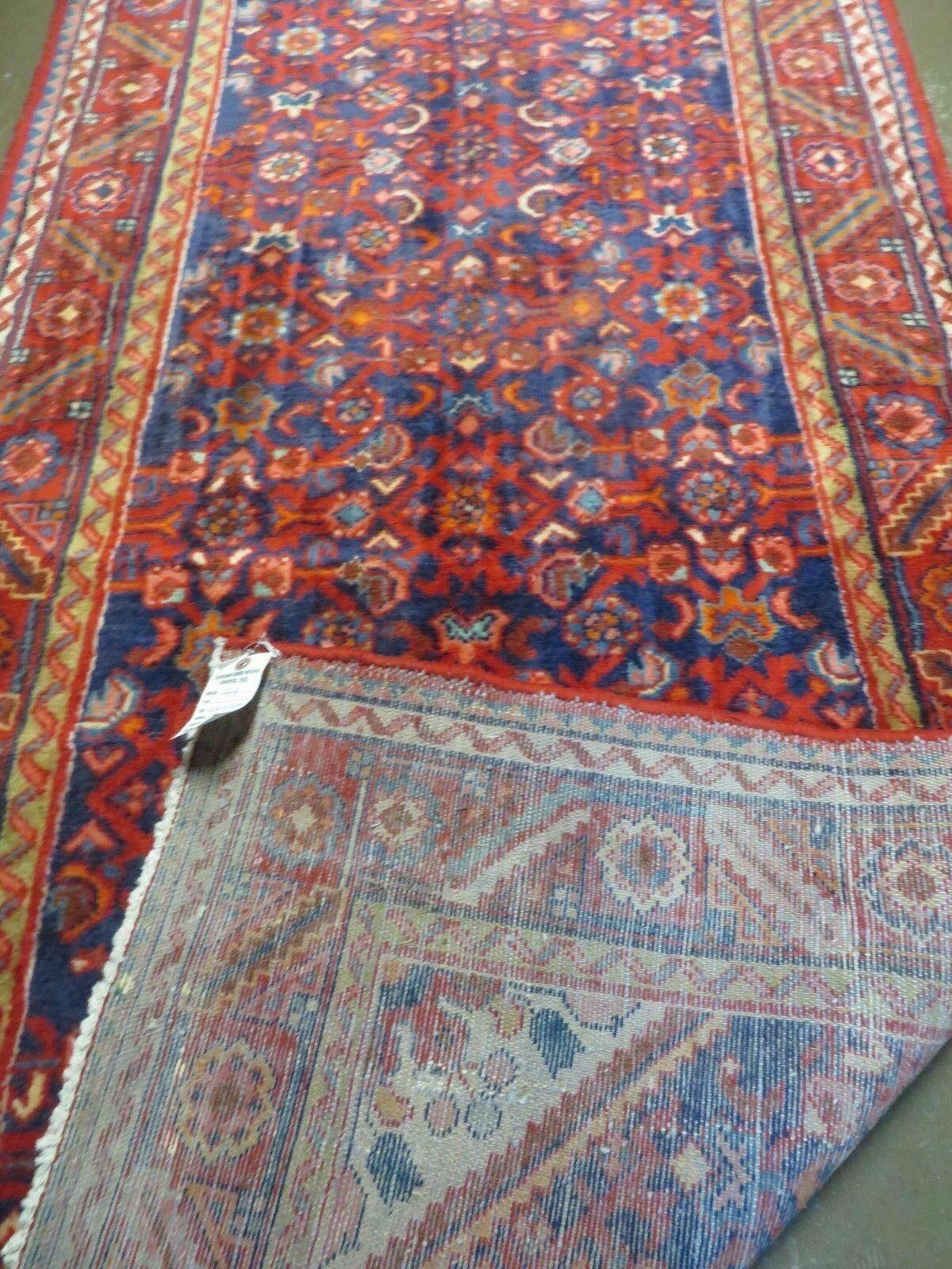 3' 6" X 10' 4" Antique Handmade India Floral Oriental Wool Runner Rug # 128 - Jewel Rugs, view 11