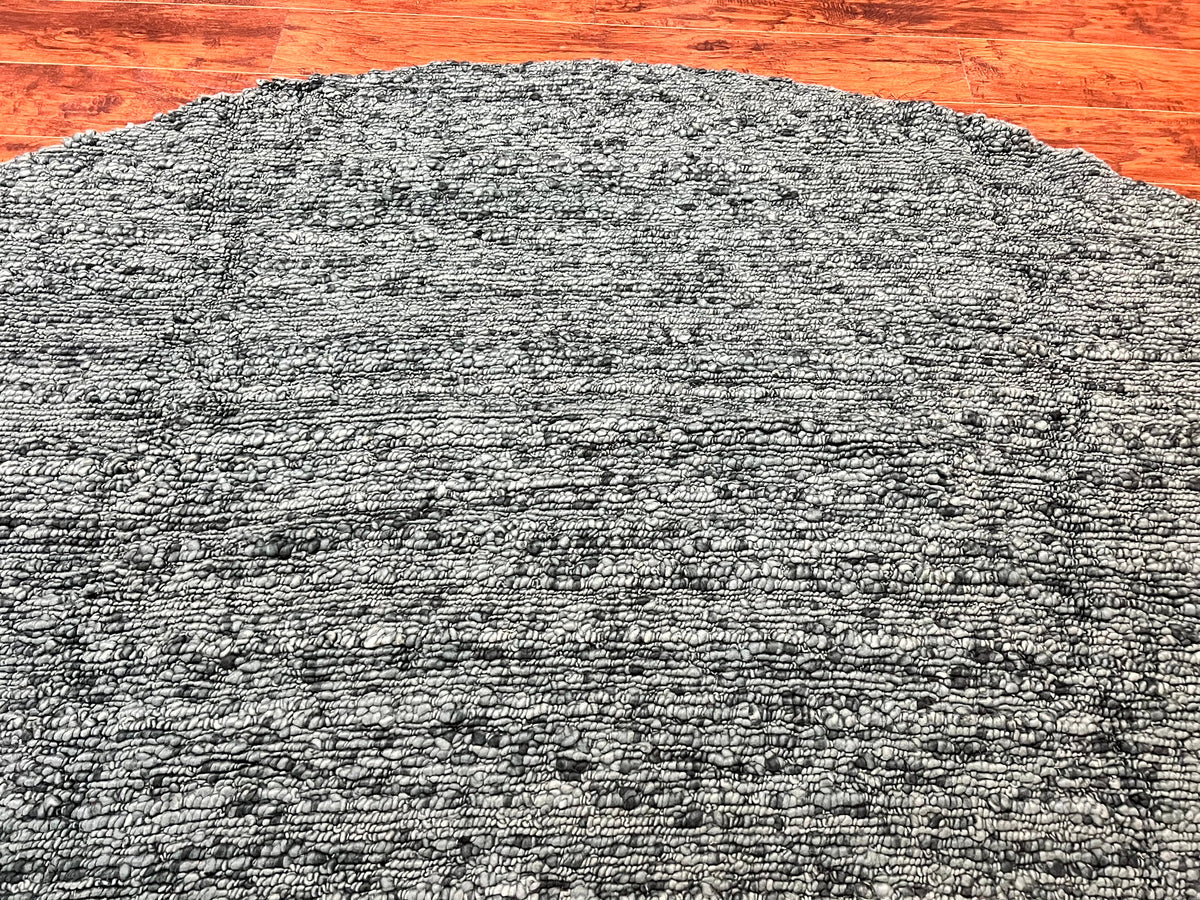 Large Round Indian Rug 11x11, Teal, Vintage Handmade Wool Carpet - Jewel Rugs, view 4