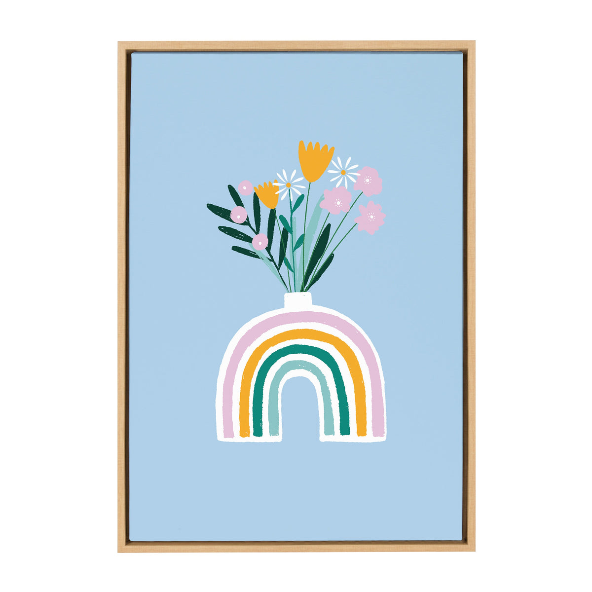Sylvie Happy Flowers Framed Canvas by Duchess Plum