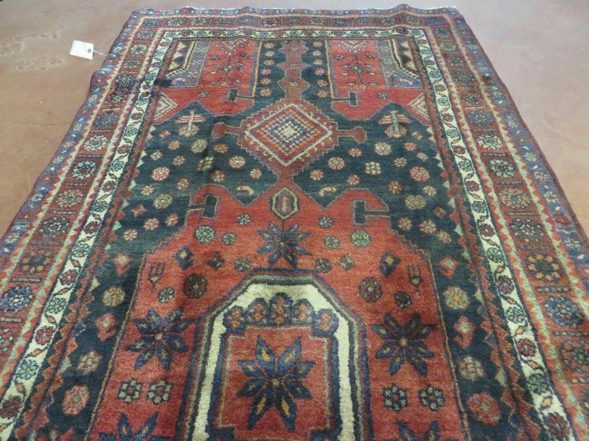4' X 9' Antique Handmade Turkish Tribal Oriental Geometric Wool Rug # 605 - Jewel Rugs, view 12