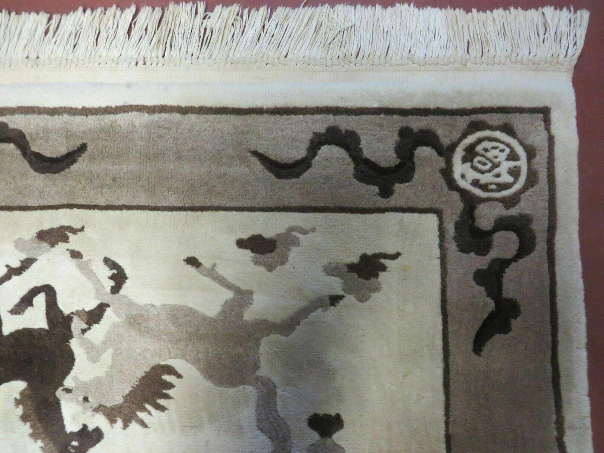 4' X 6' Modern Tibetan Nepal Art Deco Chinese Hand Knotted Wool Rug Horses Nice - Jewel Rugs, view 8