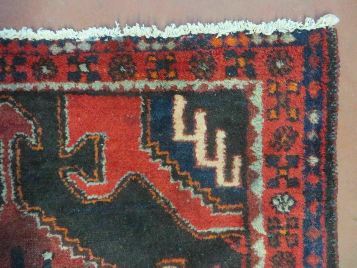 4' X 8' Antique Handmade India Geometric Oriental Tribal Wool Rug Red # 603 - Jewel Rugs, view 8