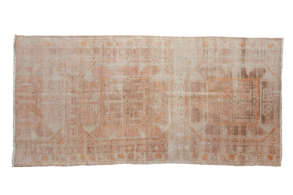 3x6.5 Vintage Distressed Fragment Oushak Rug Runner