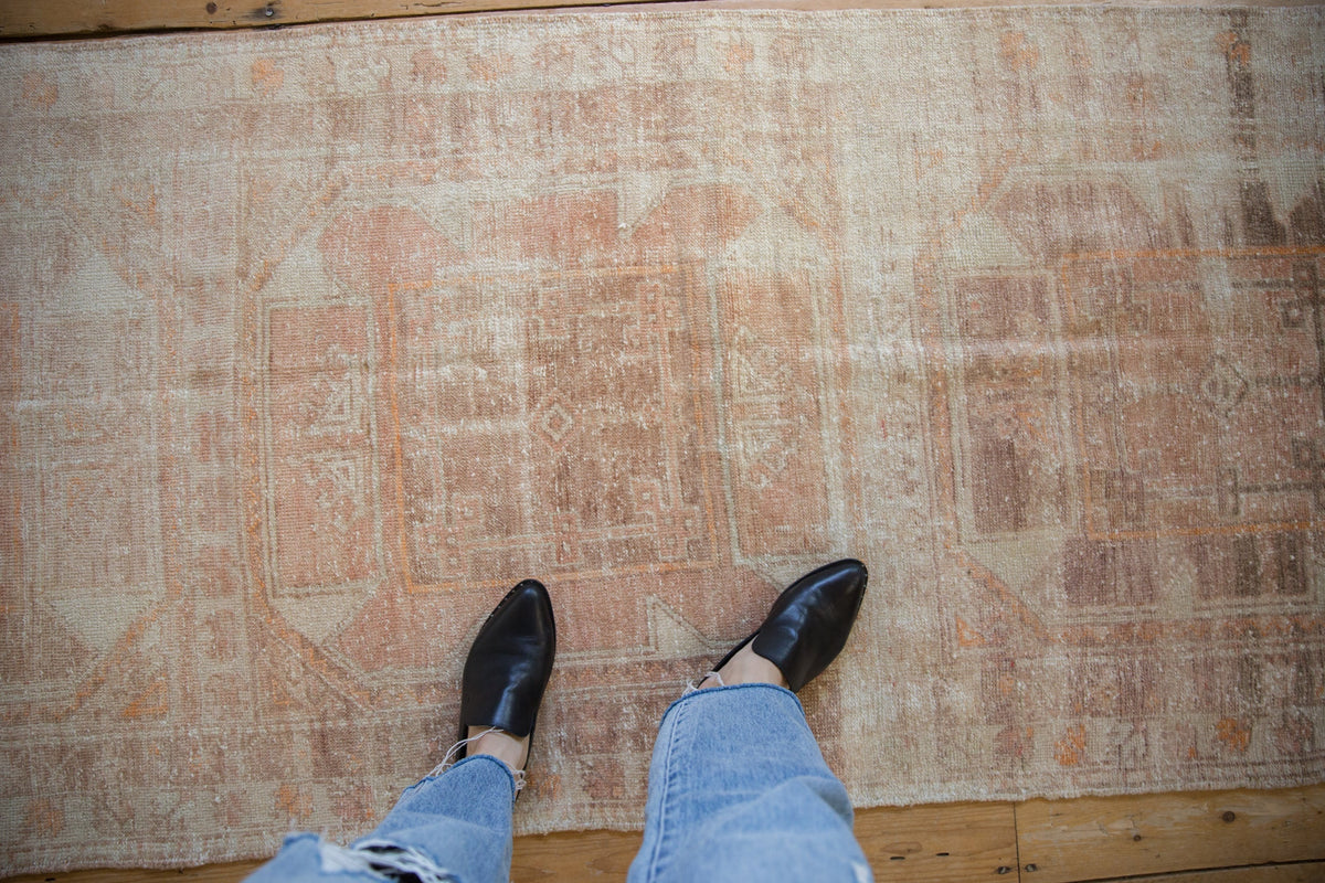 3x6.5 Vintage Distressed Fragment Oushak Rug Runner