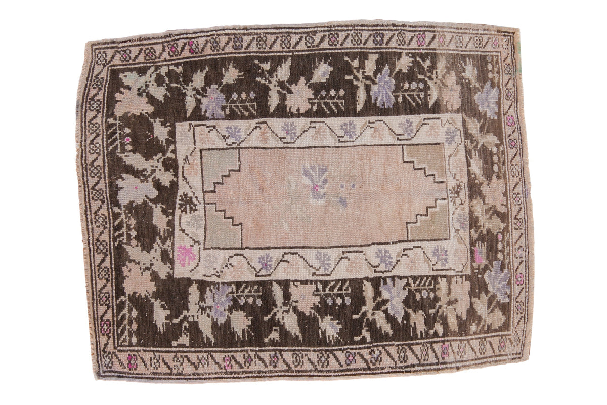 3x4 Vintage Distressed Oushak Square Rug