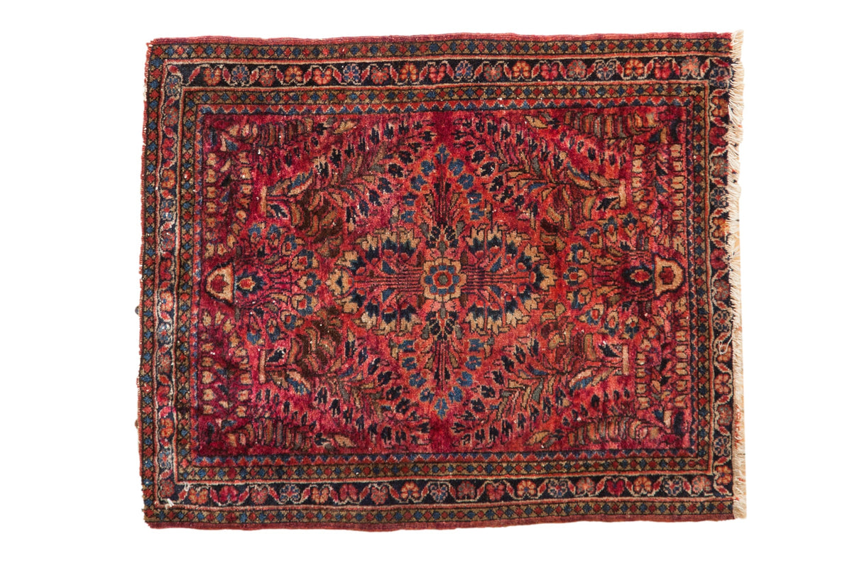 2x2.5 Vintage Fine American Sarouk Square Rug Mat
