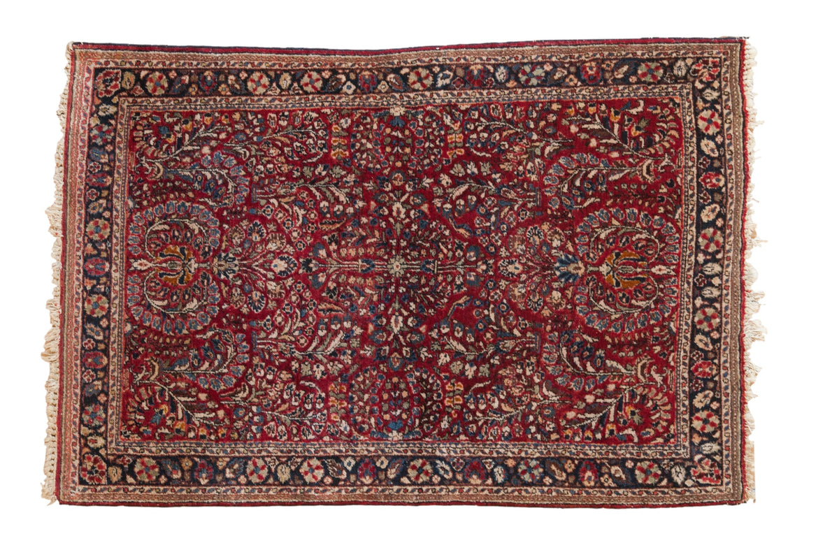 3.5x5 Vintage Sarouk Rug