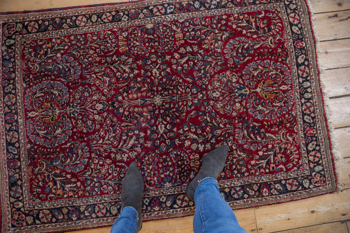 3.5x5 Vintage Sarouk Rug