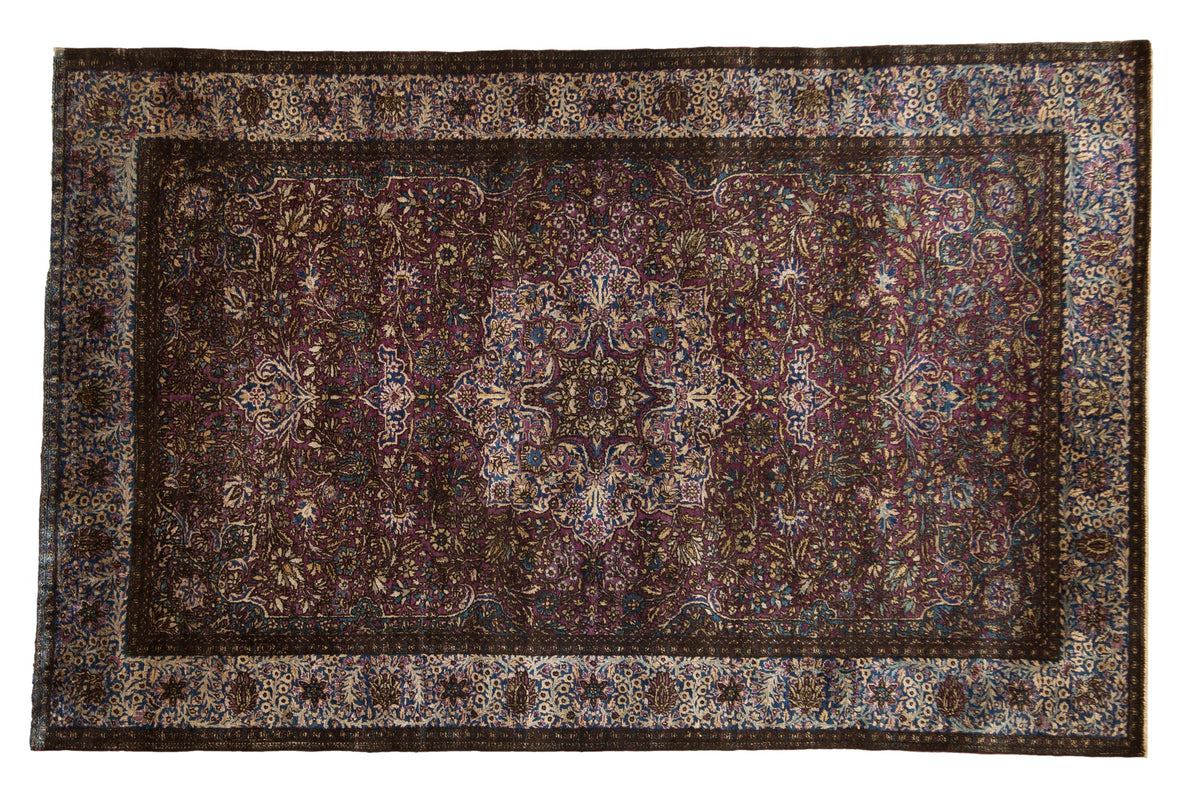 4x7 Antique Silk Kashan Rug