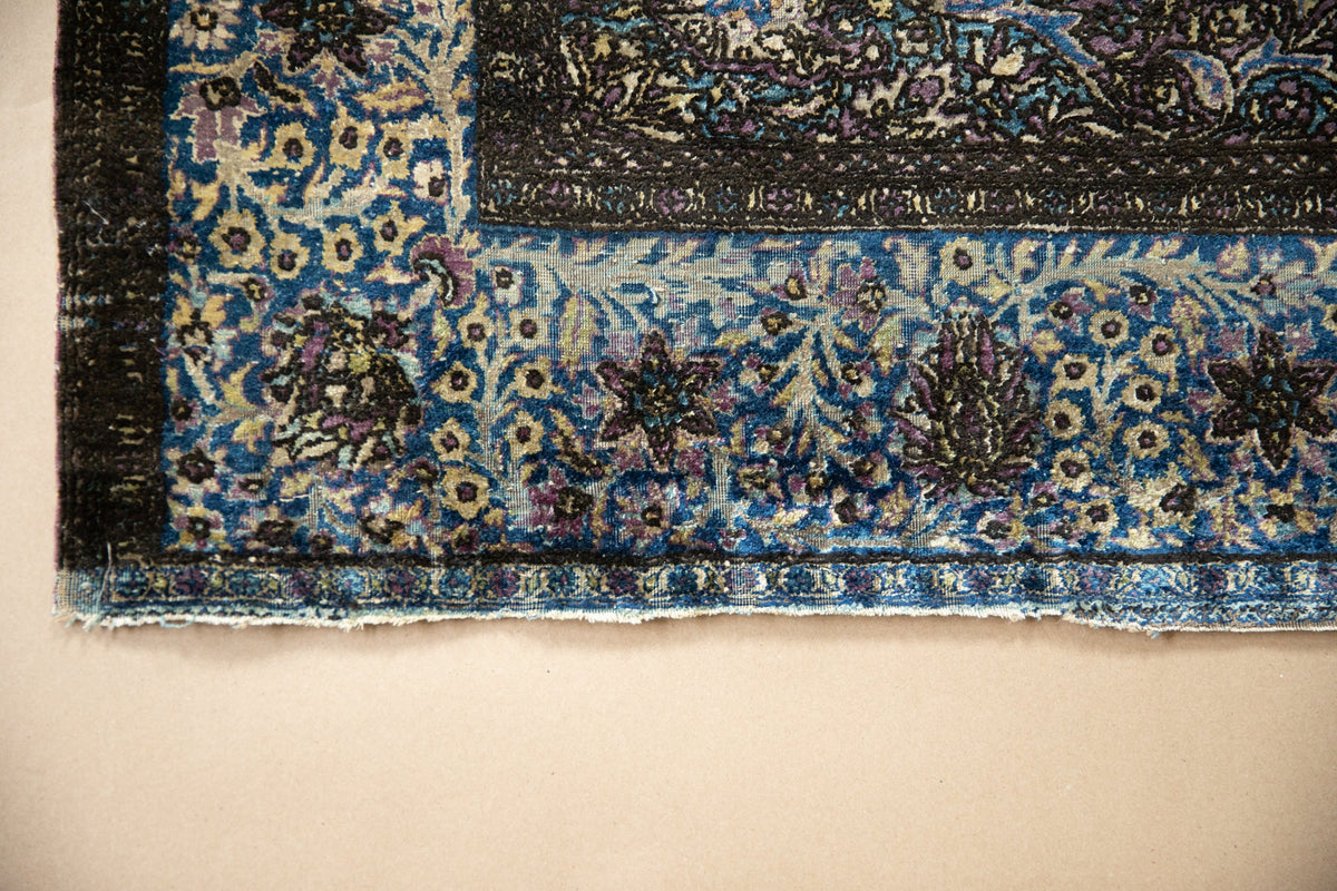 4x7 Antique Silk Kashan Rug
