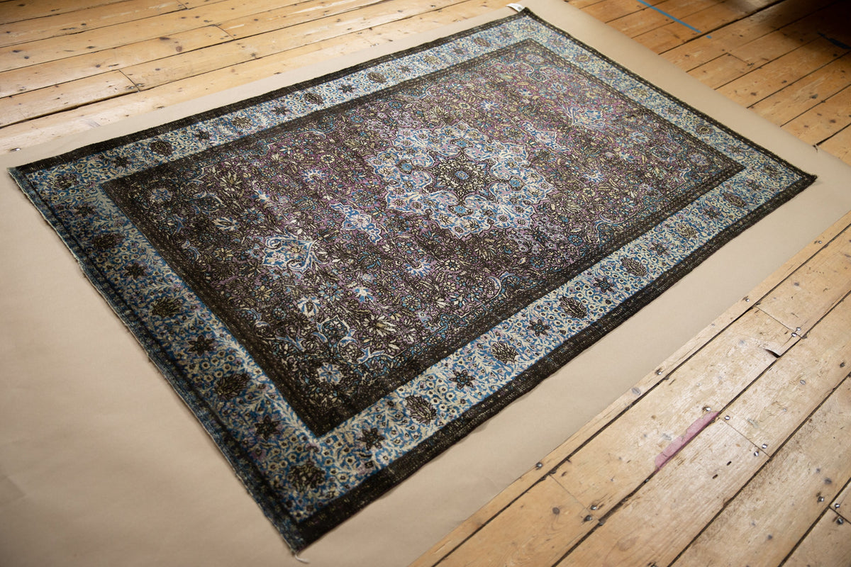 4x7 Antique Silk Kashan Rug