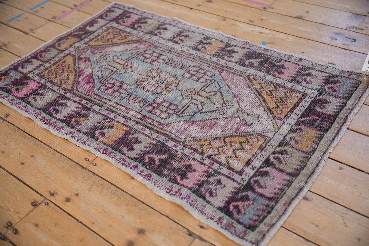 2.5x4 Vintage Distressed Oushak Rug