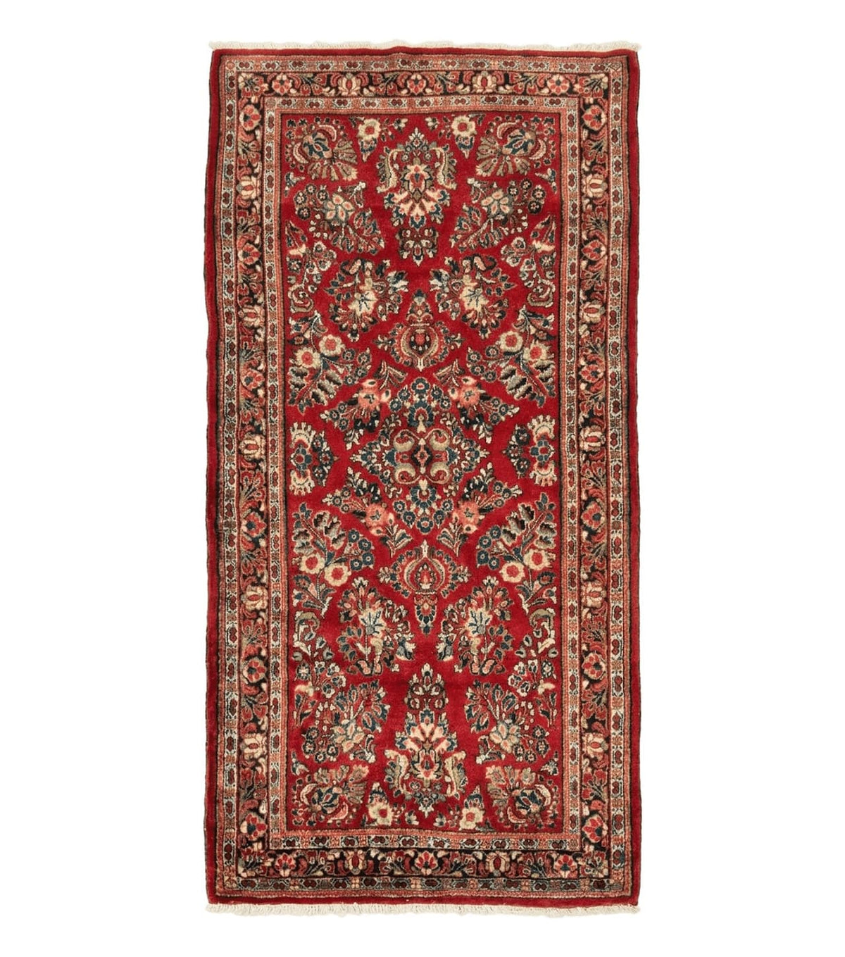 Red Persian Sarouk Rug 3 x 5.8, Antique Wool Carpet, 210 KPSI - Jewel Rugs