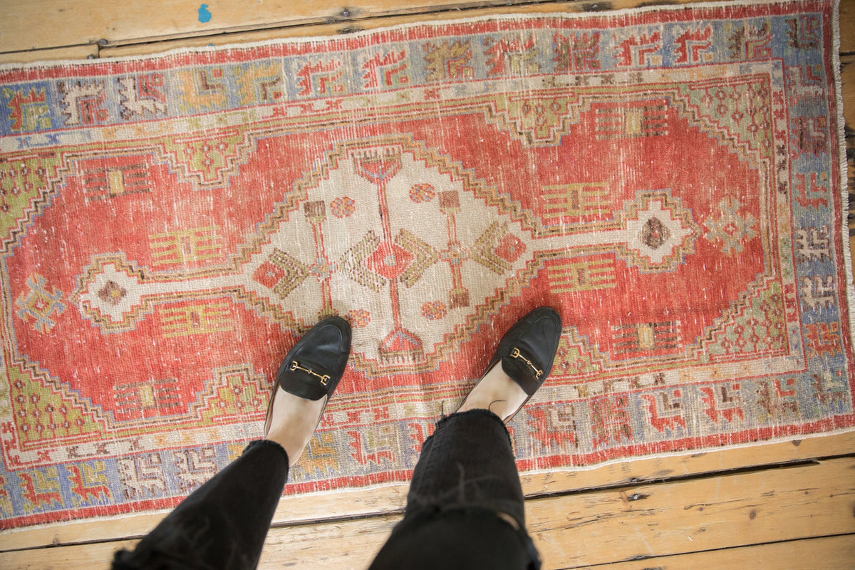 2.5x5 Vintage Distressed Oushak Rug Runner