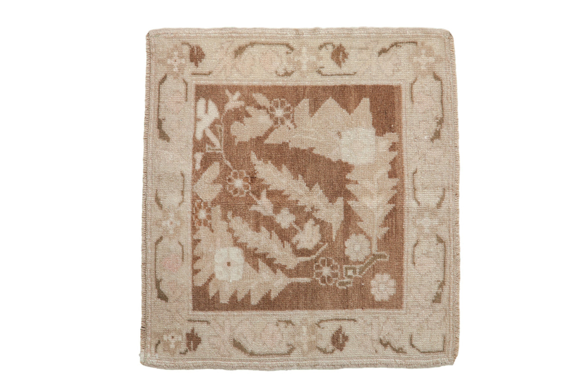2x2.5 Vintage Distressed Oushak Square Rug Mat