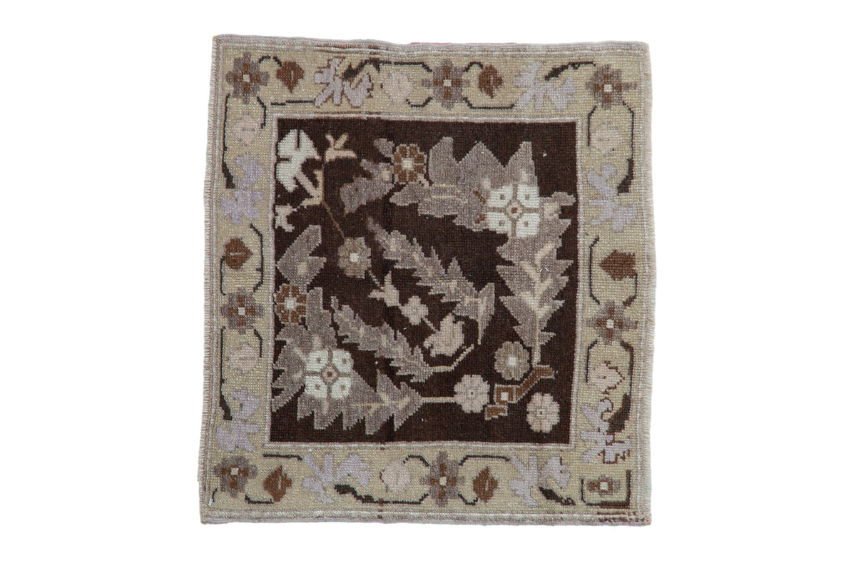 2x2 Vintage Distressed Oushak Square Rug Mat