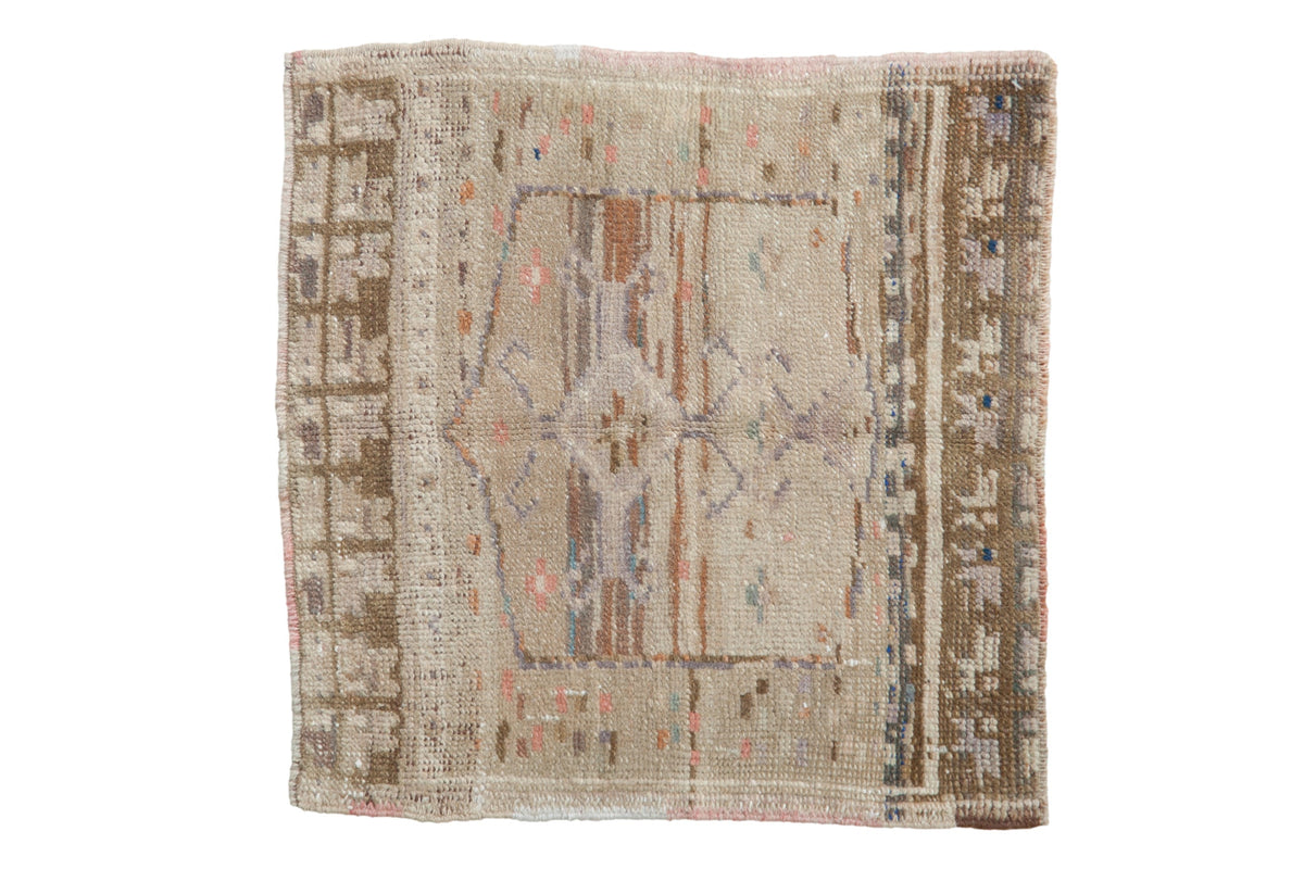 2x2 Vintage Distressed Oushak Square Rug Mat