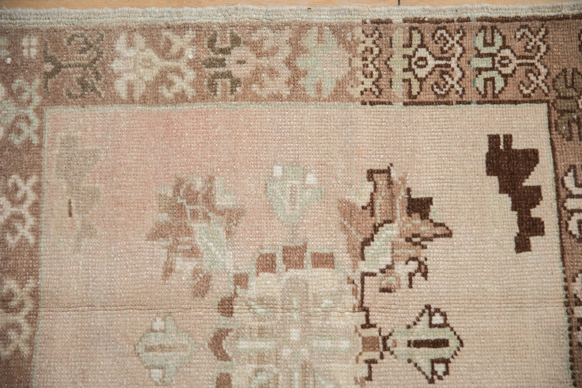 2.5x2.5 Vintage Distressed Oushak Square Rug Mat