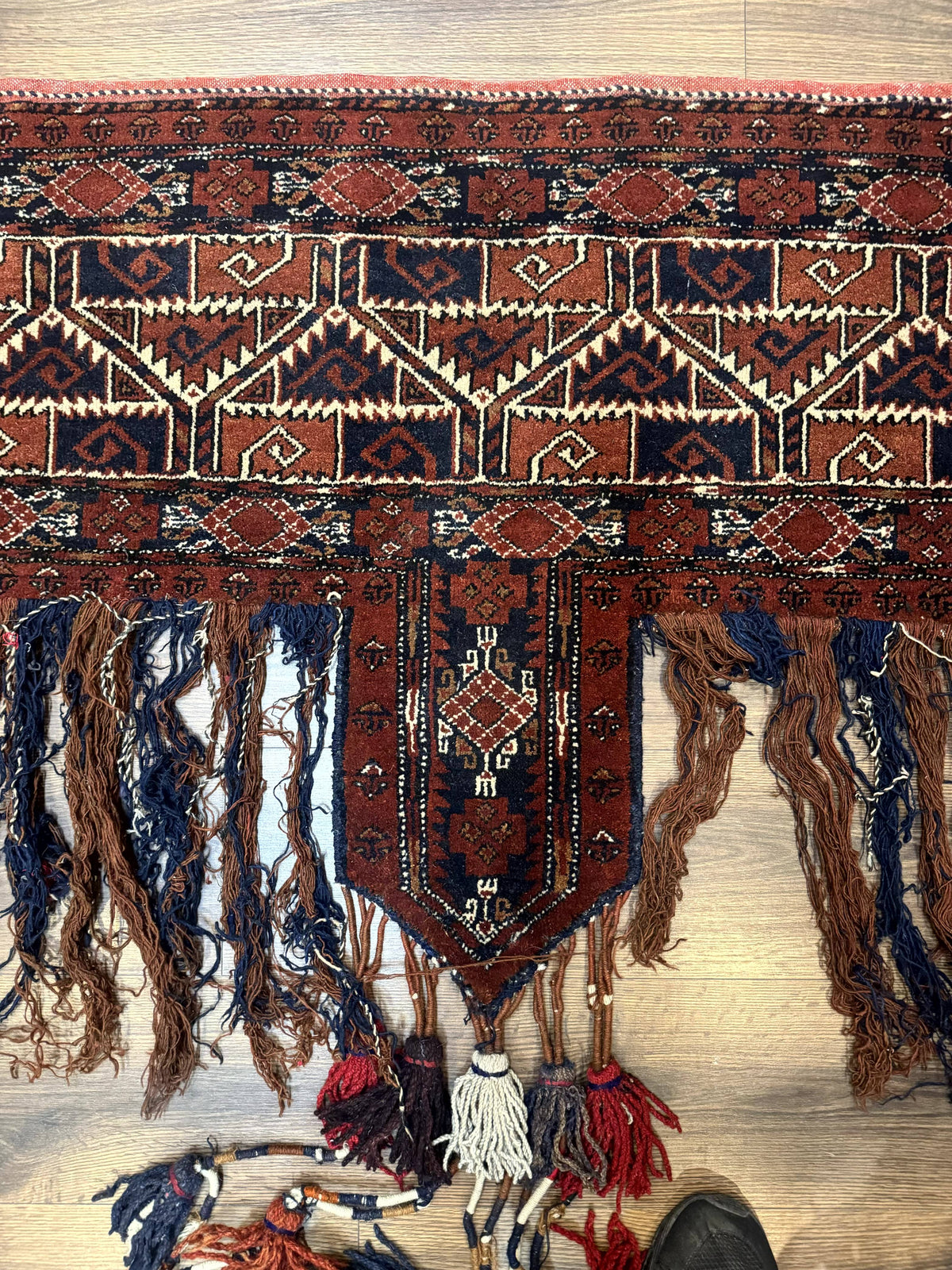 Antique Afghan Beshir Tent Header Textile Rug, Tribal Collectible, Wool - Jewel Rugs, view 4