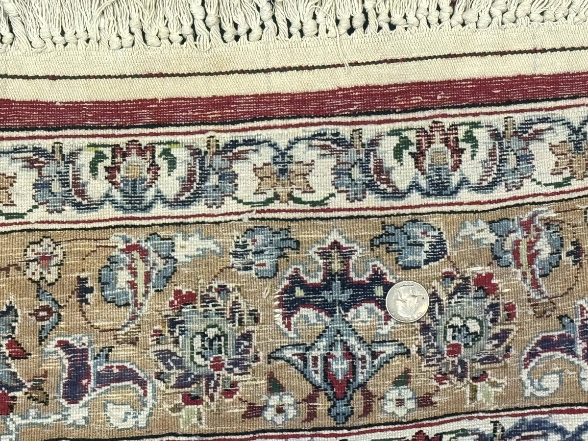 Blue Persian Qum Rug 3.6 x 5, Floral Medallion, Fine 310 KPSI - Jewel Rugs, view 10