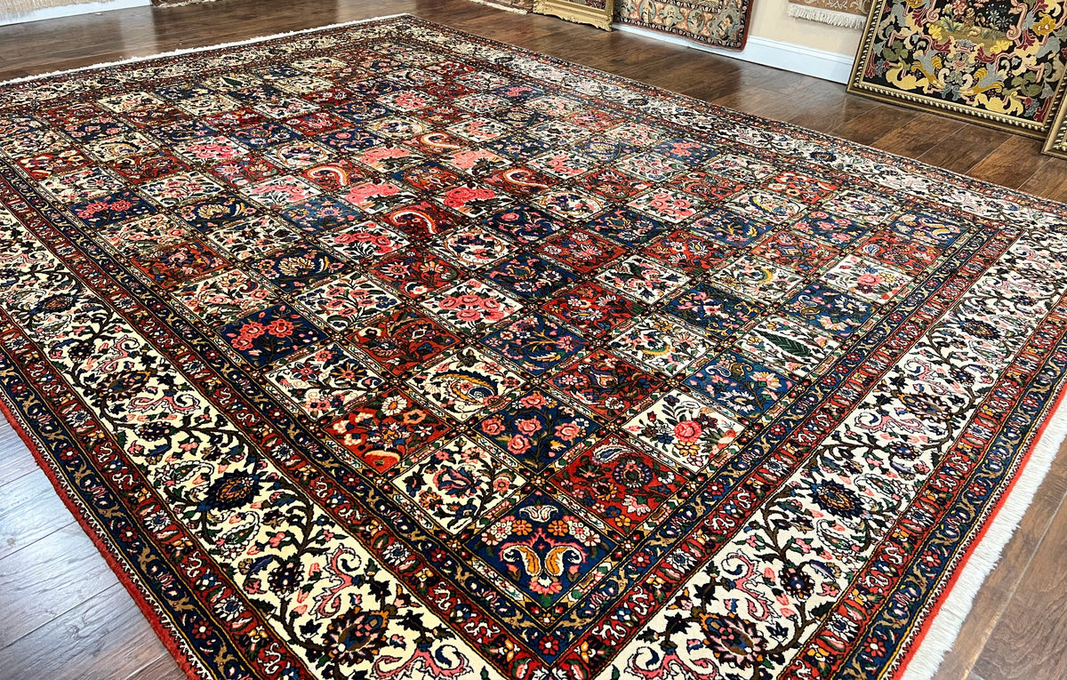 Persian Bakhtiari Rug 10x14, Multicolor Khesti Panel Design - Jewel Rugs, view 14