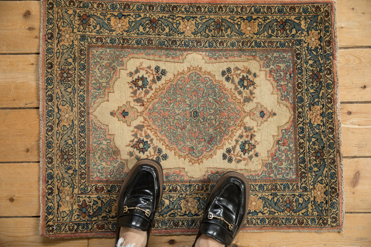 2x2.5 Vintage Tabriz Square Rug Mat