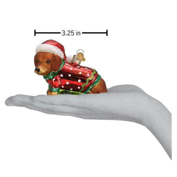 Dashing Dachshund Puppy Ornament