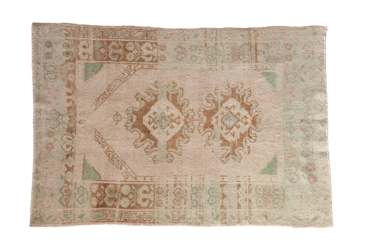 3x4 Vintage Distressed Oushak Square Rug