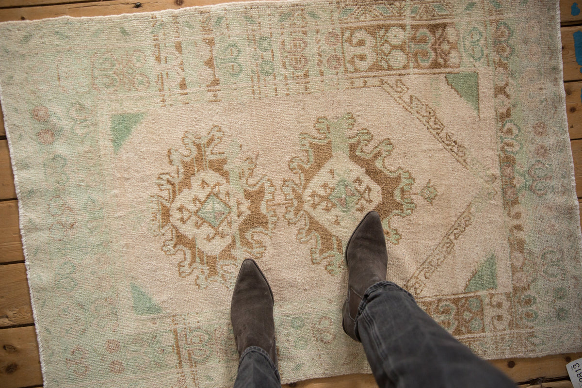 3x4 Vintage Distressed Oushak Square Rug