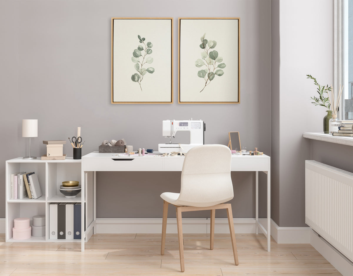 Sylvie Eucalyptus Framed Canvas Set by Maja Mitrovic of Makes My Day Happy