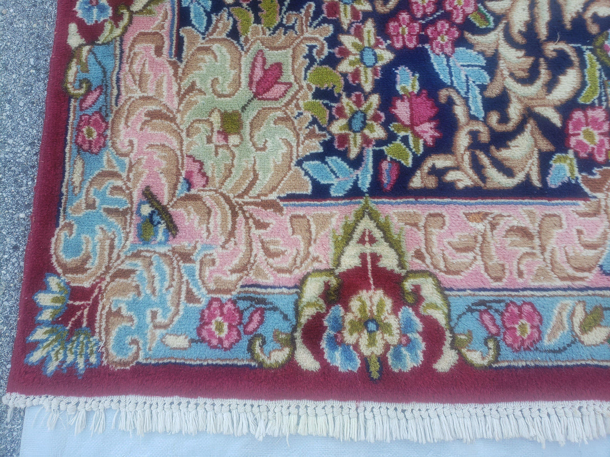 Antique Persian Kirman Rug 10x17 Oriental Carpet 10 x 17, Red, Multicolor, Namazian Signature Master Weaver, Shabby Chic, Semi Open Field - Jewel Rugs, view 12