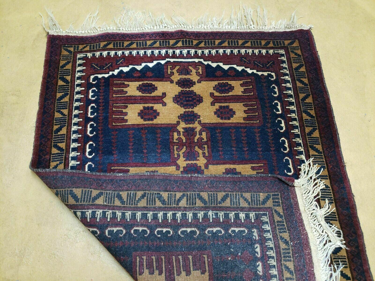 3' X 4' Vintage Handmade Balouchi Balouch Tribal Wool Rug Nice - Jewel Rugs, view 11
