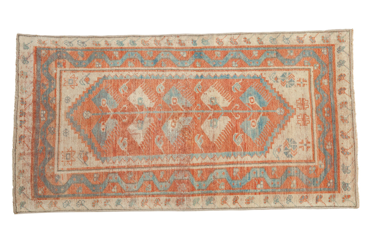 2.5x5 Distressed Oushak Rug Runner