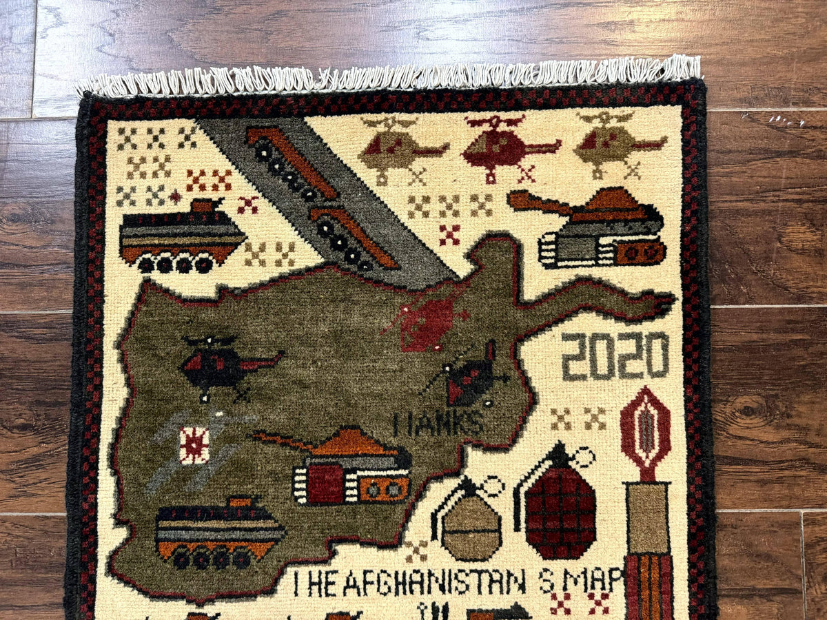 Afghan War Rug, Tanks Helicopters Guns - Jewel Rugs, view 4