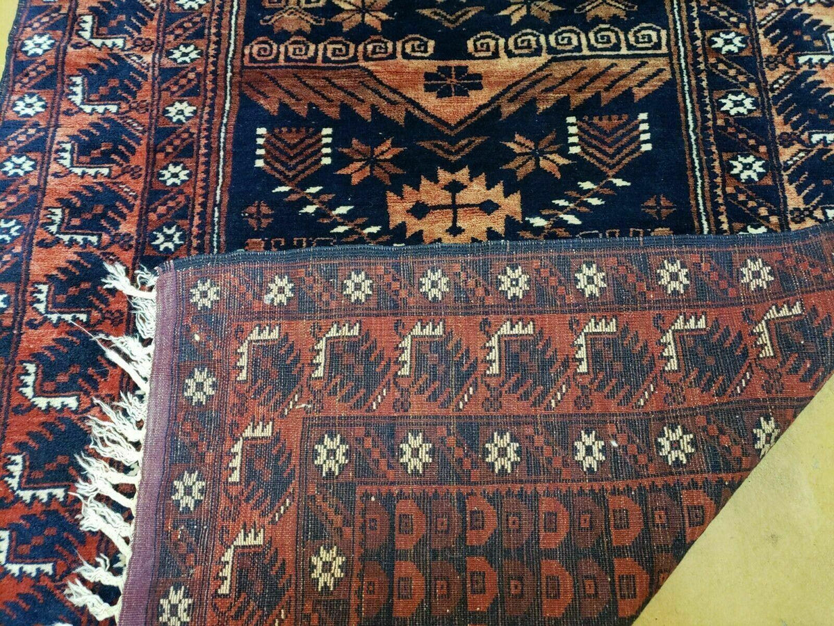 3' 4" X 5' 6" Vintage Handmade Pakistan Balouchi Balouch Tribal Wool Rug Nice - Jewel Rugs, view 10