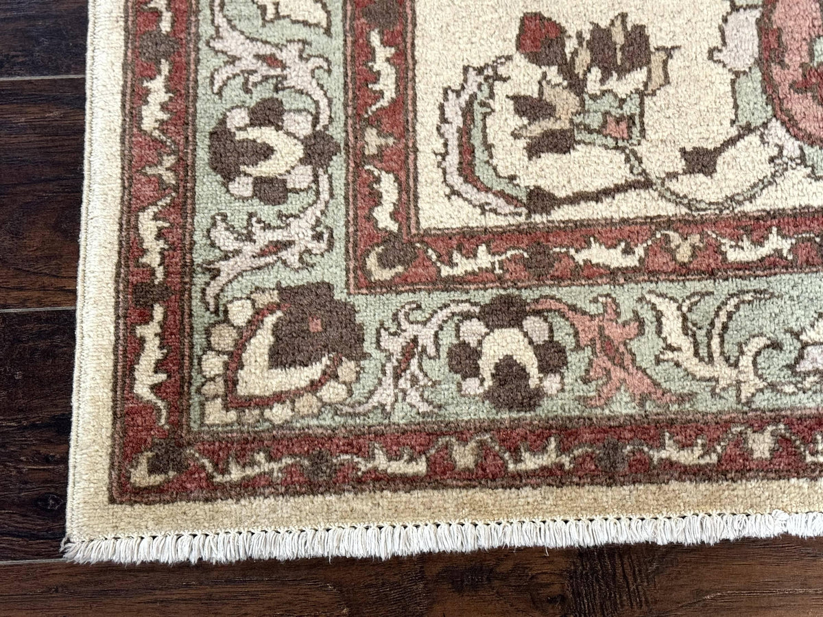 Indo Mahal Rug 4 x 5.6, Indian Handmade Wool Area Rug - Jewel Rugs, view 9