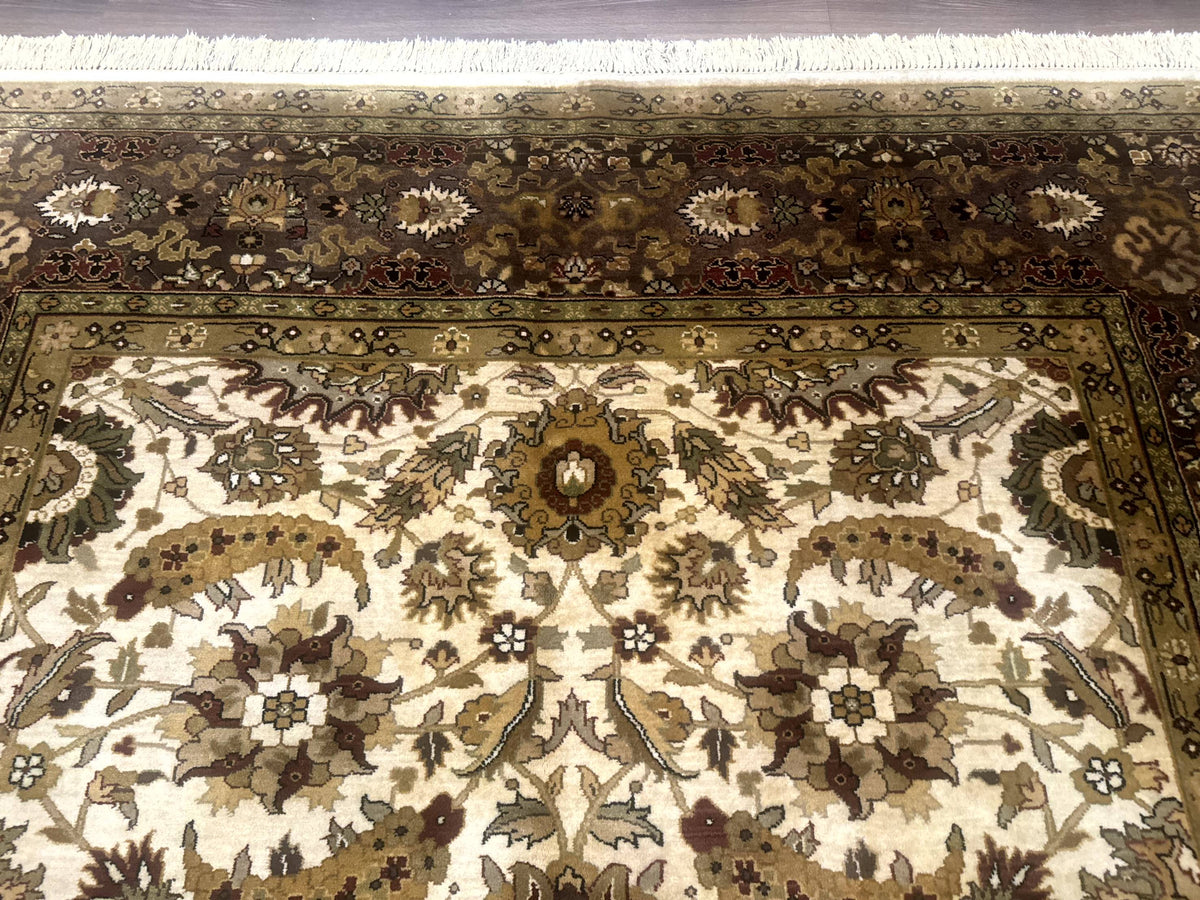 Indo Persian Mahal Rug 8x10, Floral Traditional Wool Oriental Carpet - Jewel Rugs, view 4
