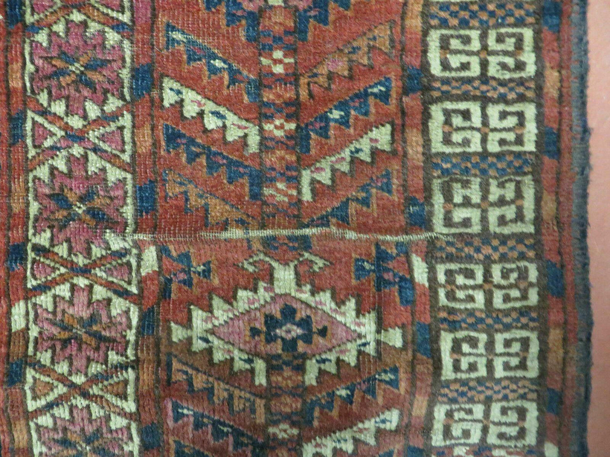 Antique Turkoman Ensi Wool Rug 4x5 - Jewel Rugs, view 11