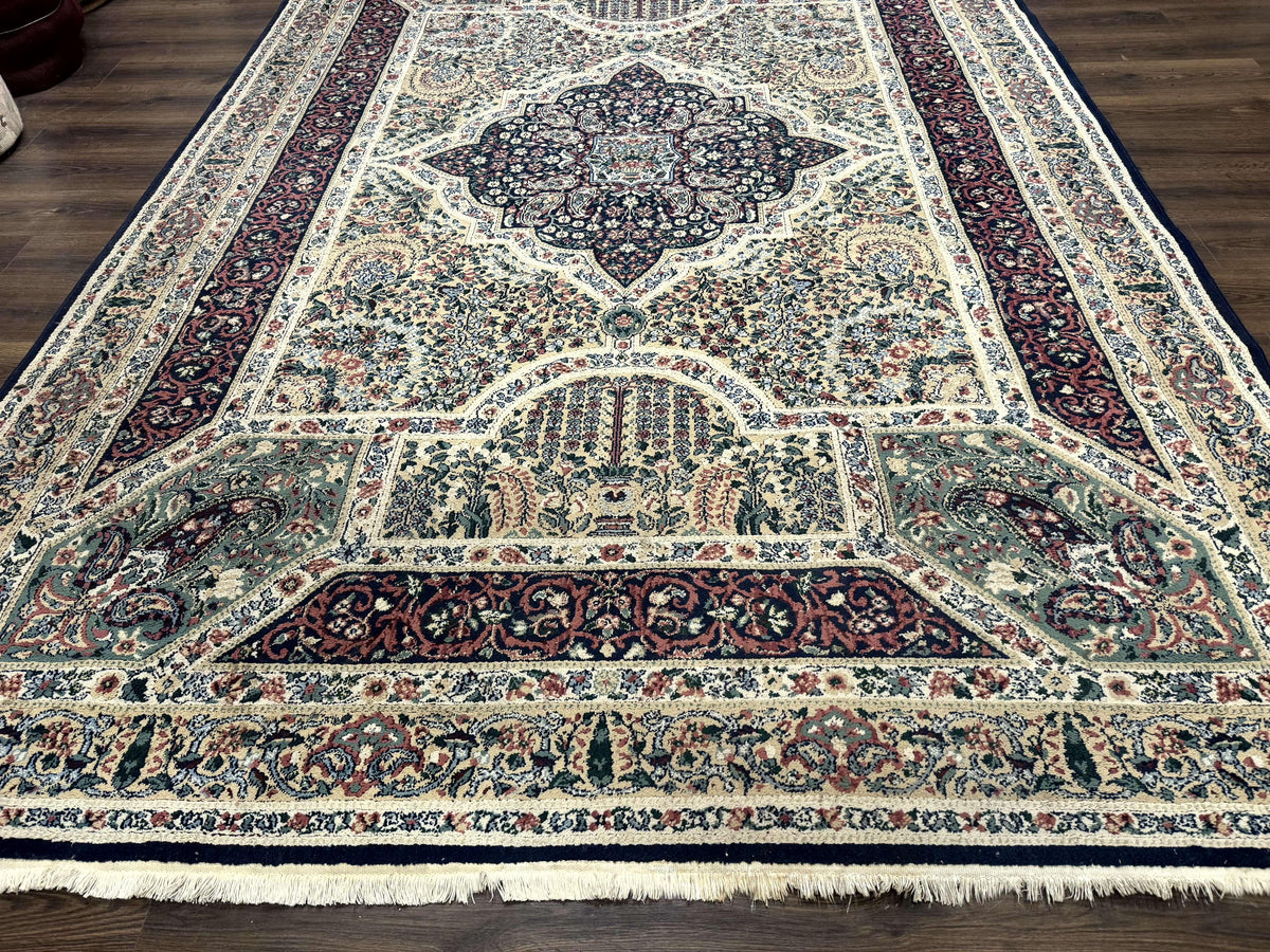 Persian Rug 8x11, Belgium Power Loomed Rug, Kirman Lavar Floral Design, Vintage Rug - Jewel Rugs, view 6