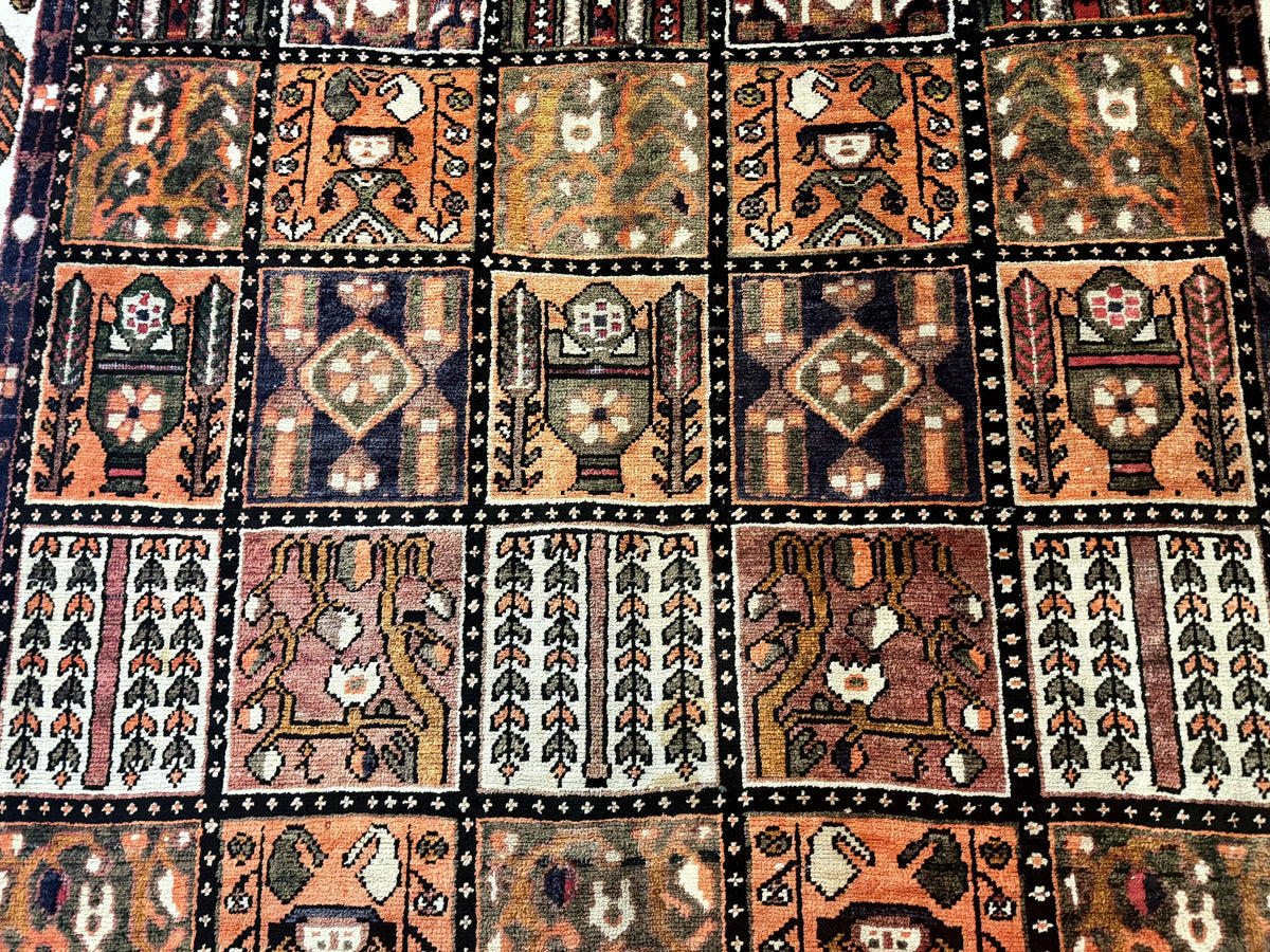 Persian Bakhtiari Tribal Rug 7x10, Panel Design, Semi Antique - Jewel Rugs, view 5