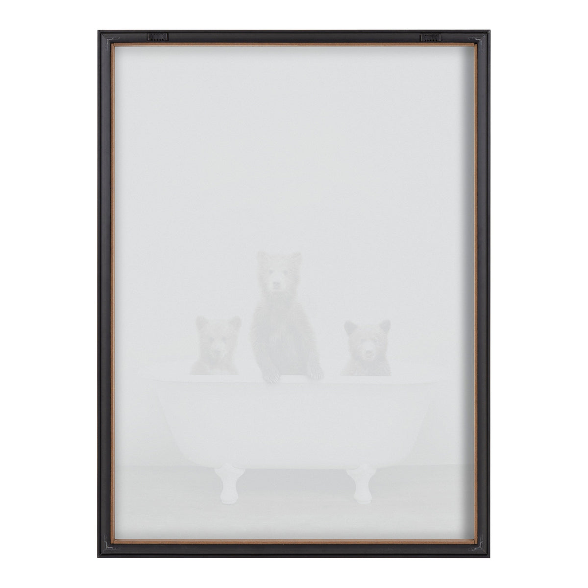 Blake Three Little Bears in Vintage Bathtub Framed Printed Glass by Amy Peterson Art Studio