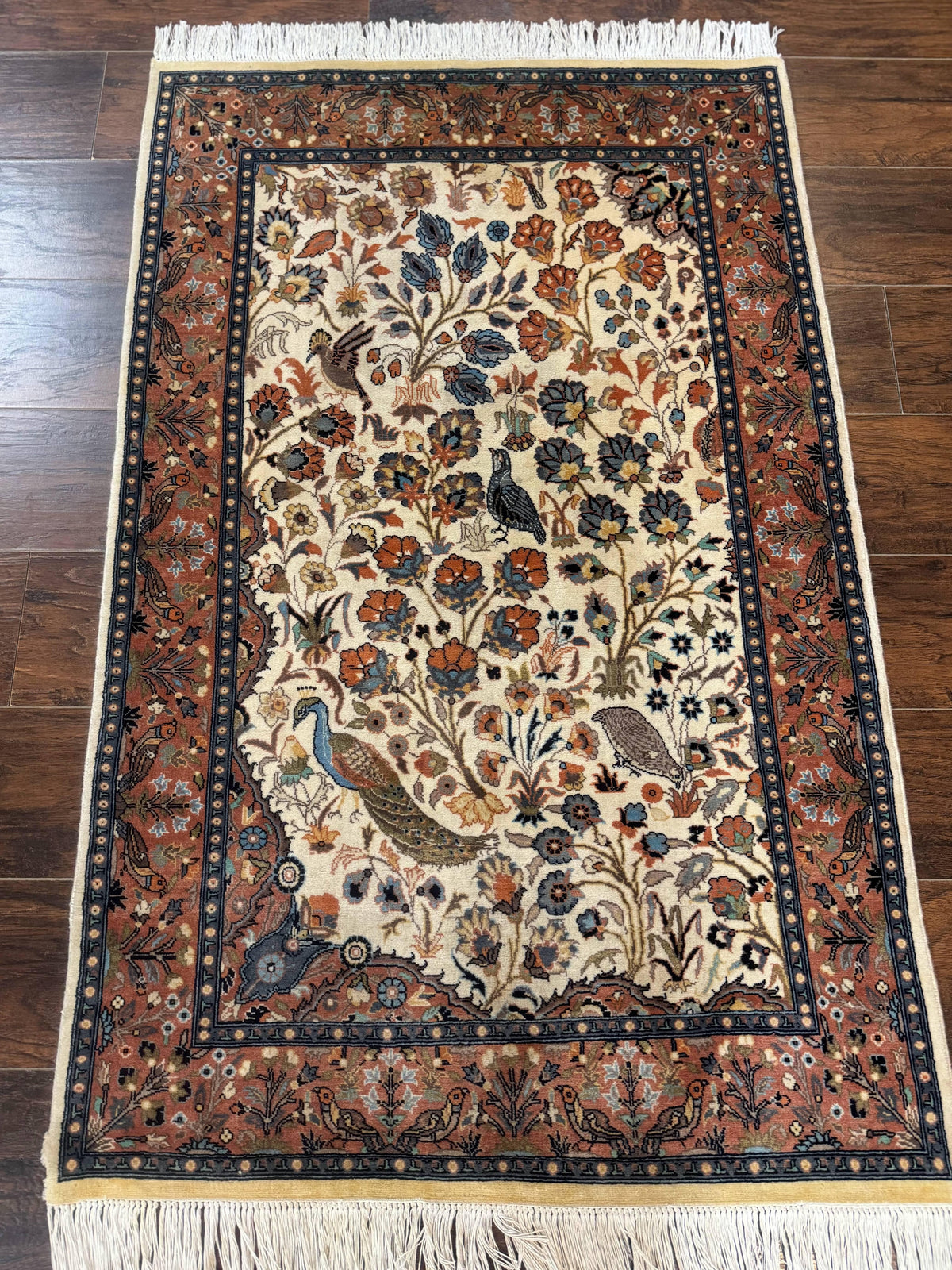 Small Pak Persian Rug 3x5, Peacock Birds Floral - Jewel Rugs, view 13